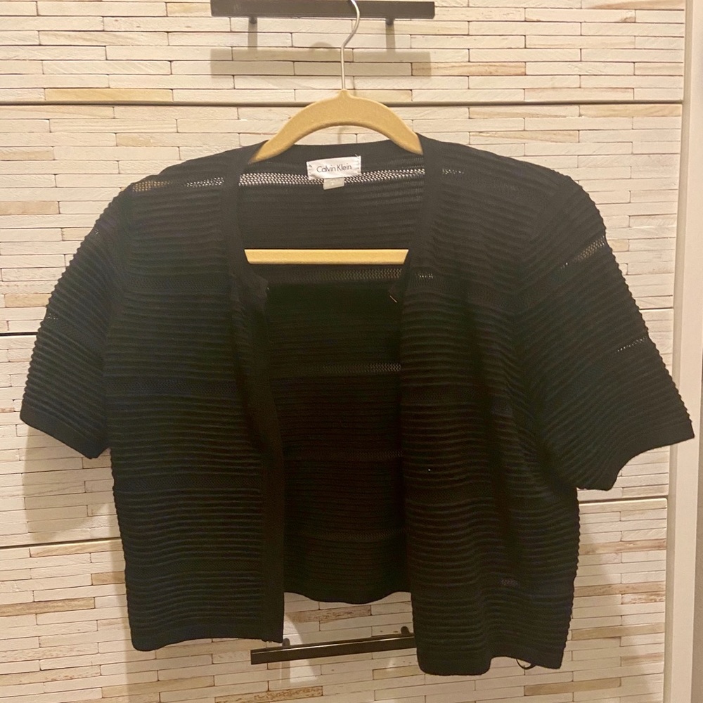 Calvin Klein black short sleeve cardigan